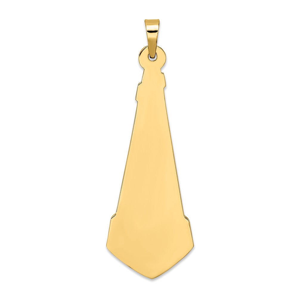 14k Two-tone Hollow Scroll and Star Pendant