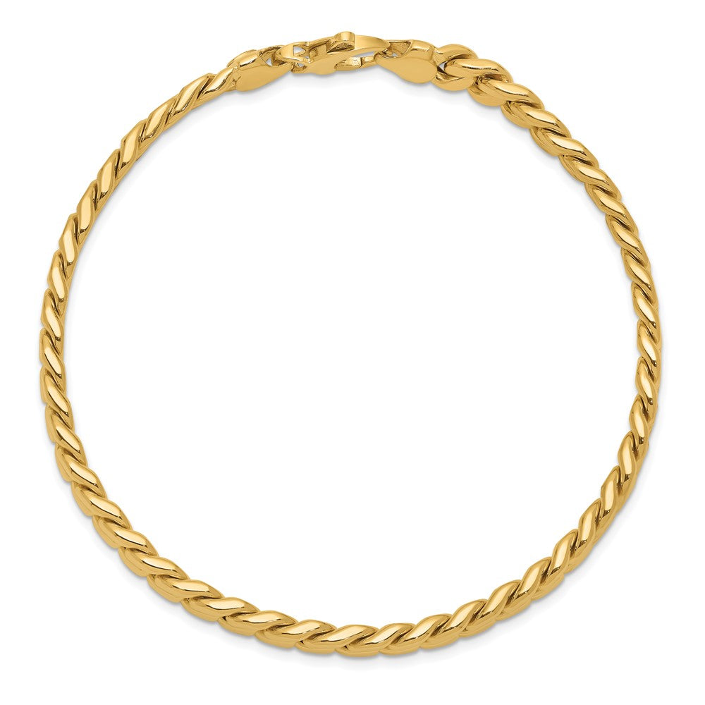 14k Men's Polished Curb Bracelet 8.5  inches