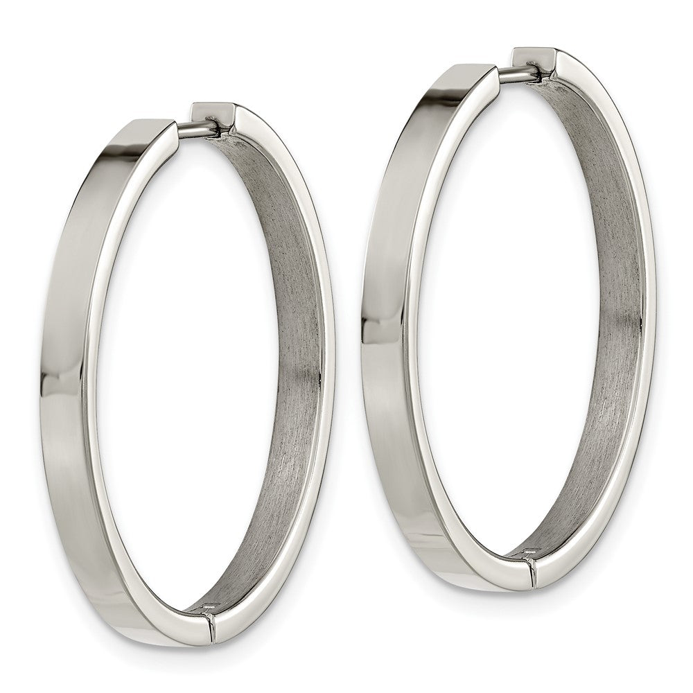 Titanium Polished 2.8mm Hinged Hoop Earrings