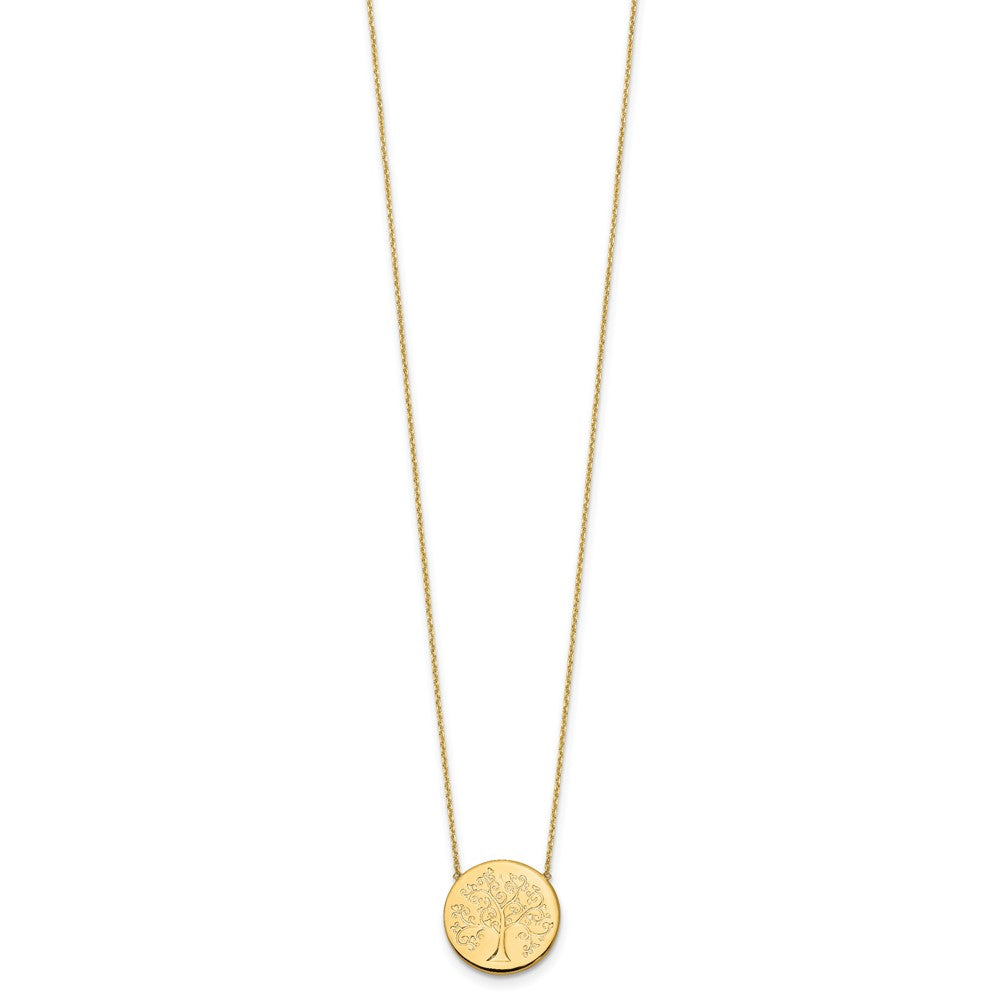 14k Polished Tree of Life Necklace