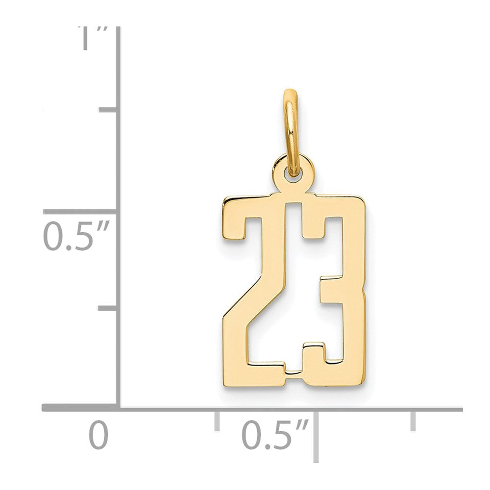 14k Small Elongated Number 23 Charm