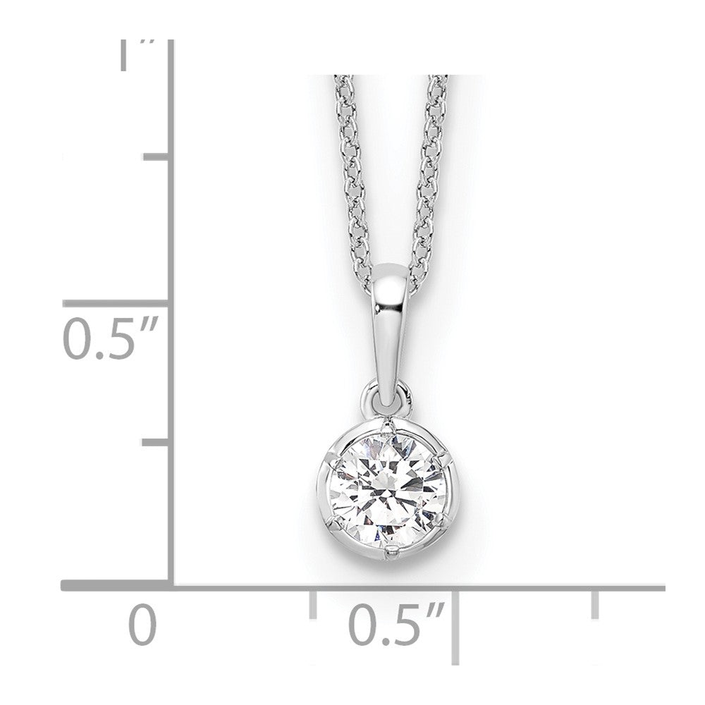 True Origin 14k White Gold 1/2 carat Lab Grown Diamond VS DEF 18 inch Solitaire Pendant Necklace