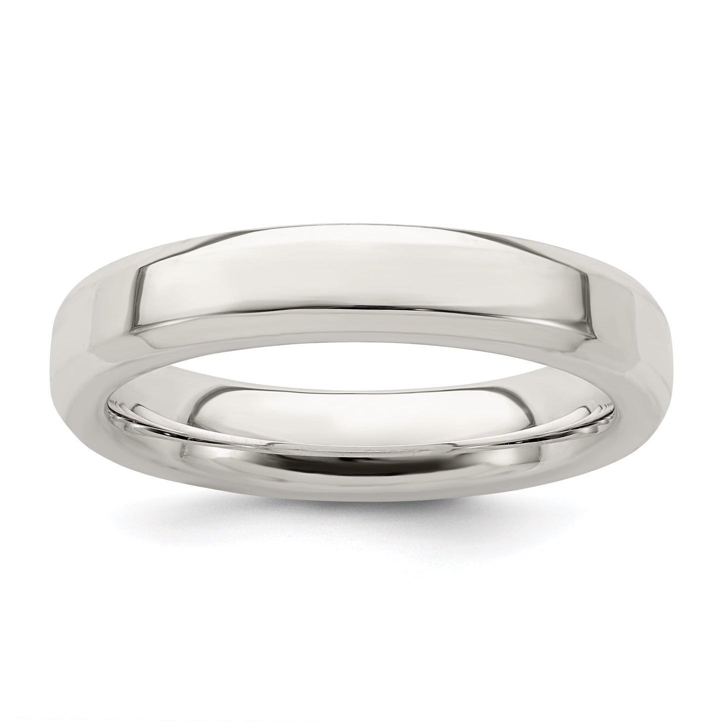 Sterling Silver 4mm Beveled Edge Size 11.5 Band