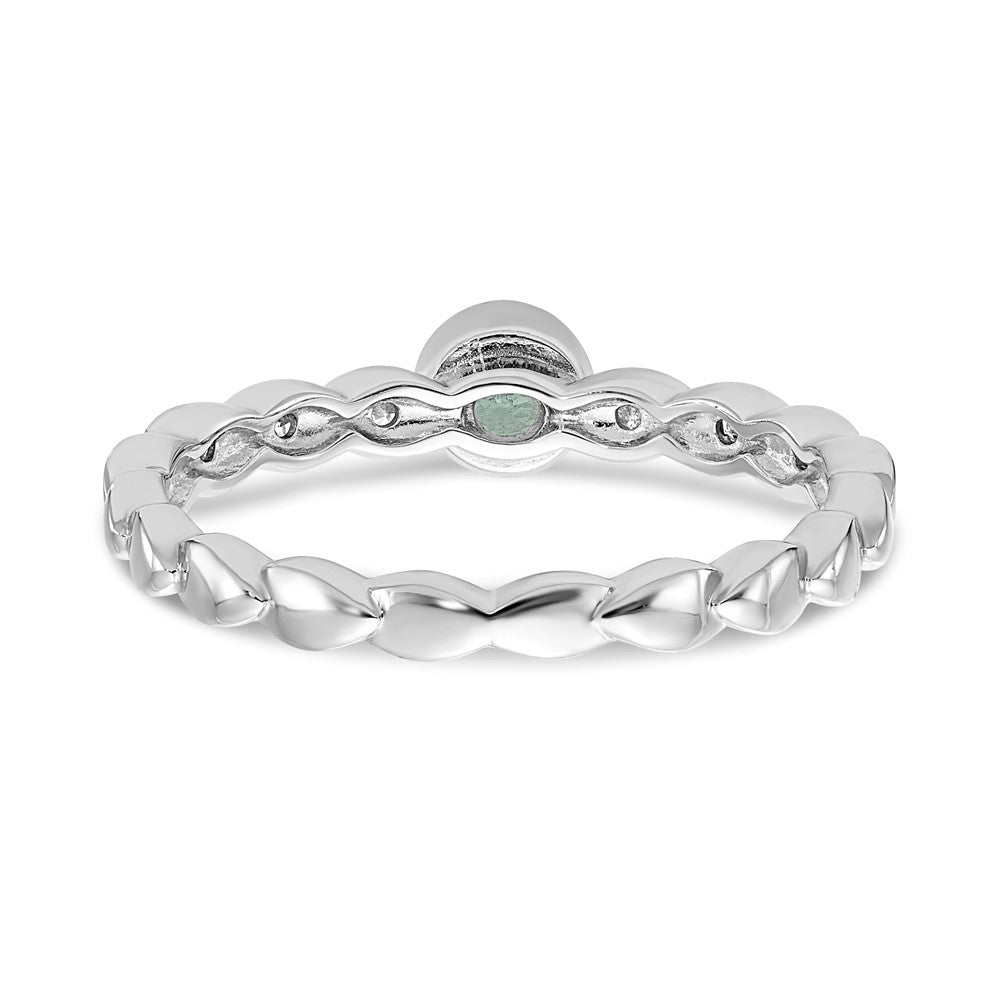Sterling Silver Blue Topaz and Diamond Ring