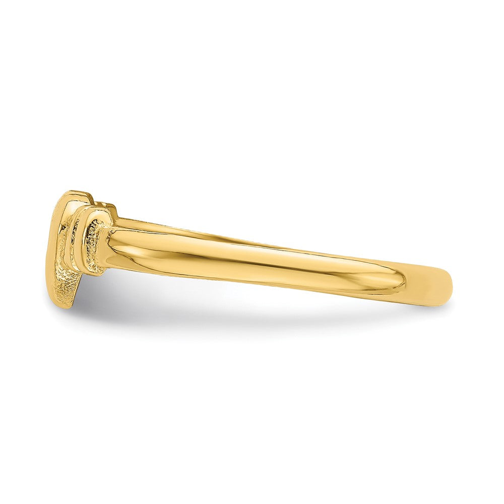 14k Heart w/Cut-Out Cross Ring Size 6