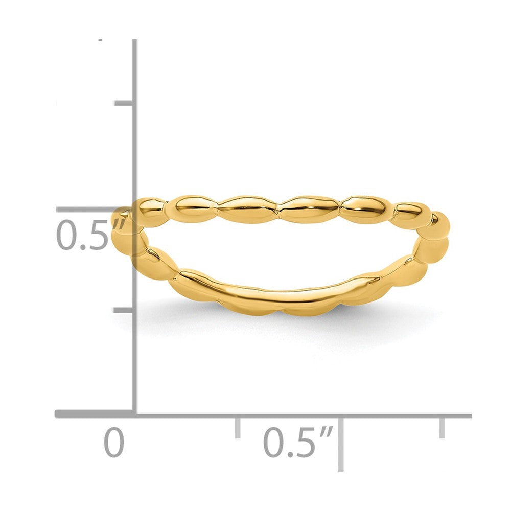 Sterling Silver Stackable Expressions Polished Gold-plate Wave Ring Size -8