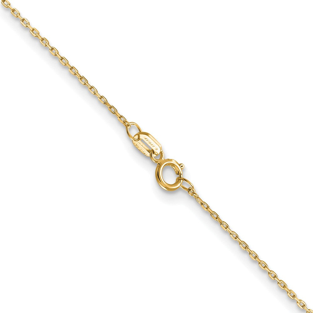 14K 16 inch .8mm Diamond-cut Cable with Spring Ring Clasp Chain