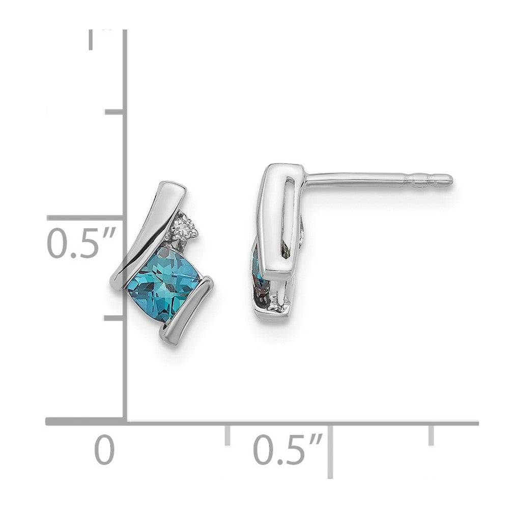 Sterling Silver Created Alexandrite & Diamond Earrings