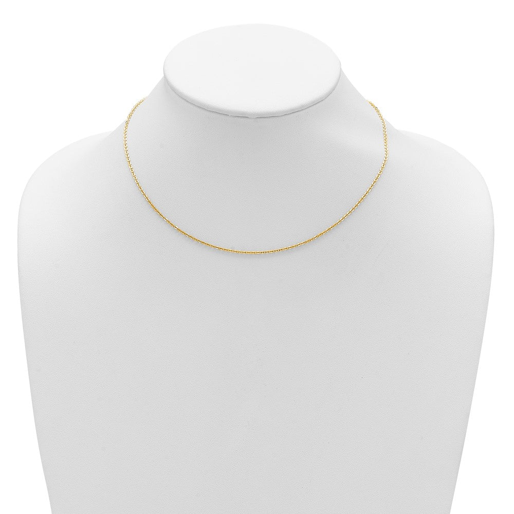 14K 1.7mm Flat Cable 1in+1in Adjustable Chain