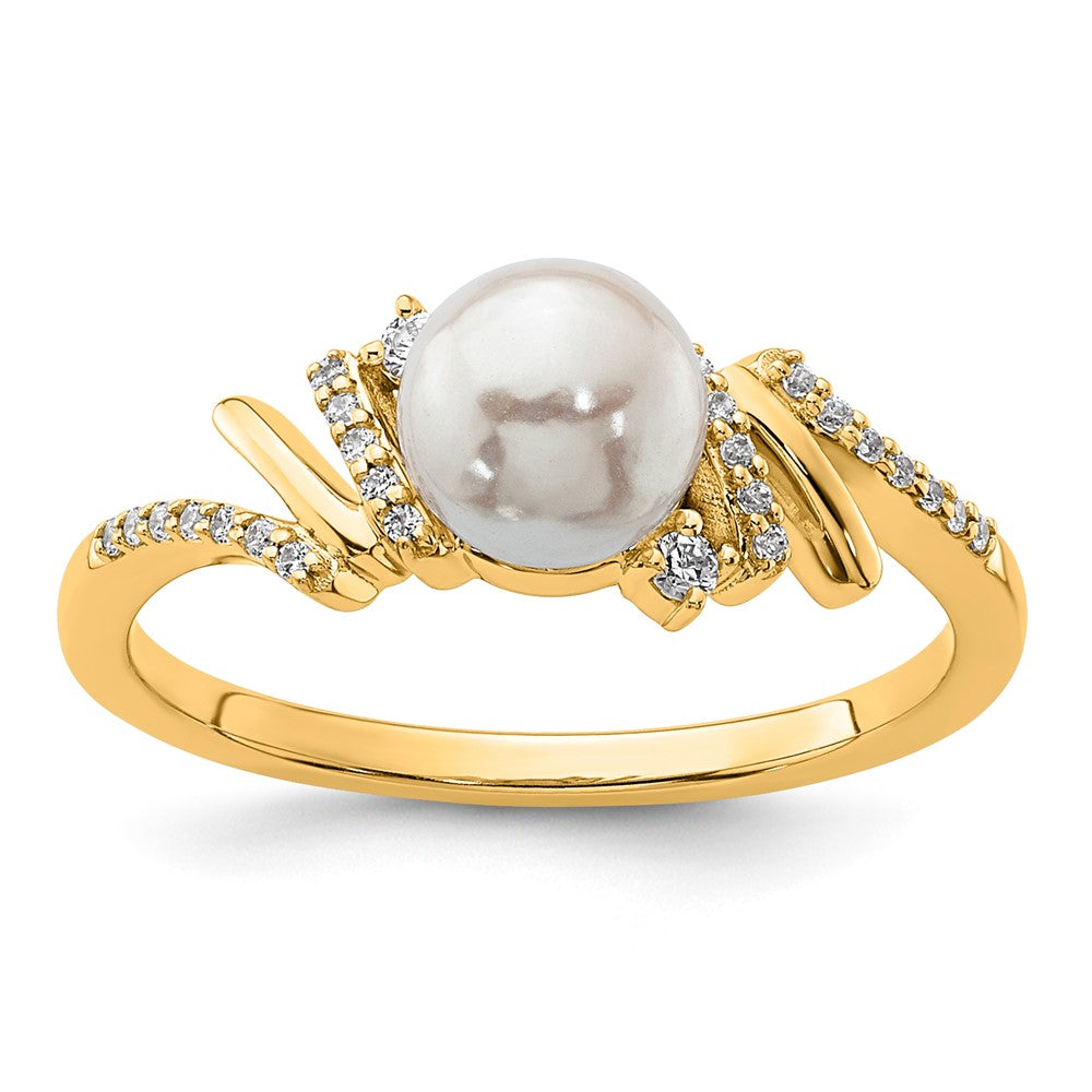 10ky Diamond & Pearl Ring