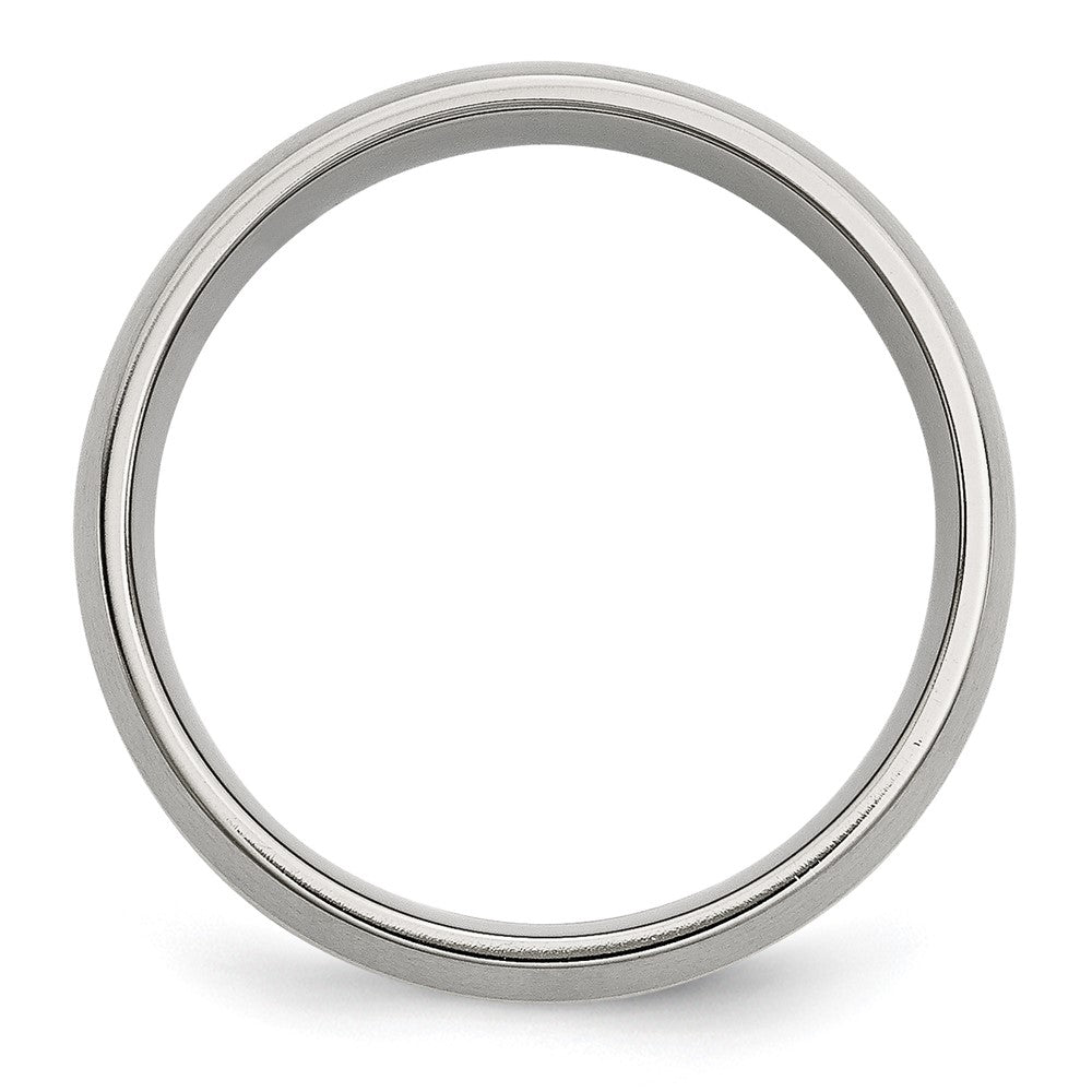 Stainless Steel w/14k Yellow Inlay Brushed 8mm Band Size - 9