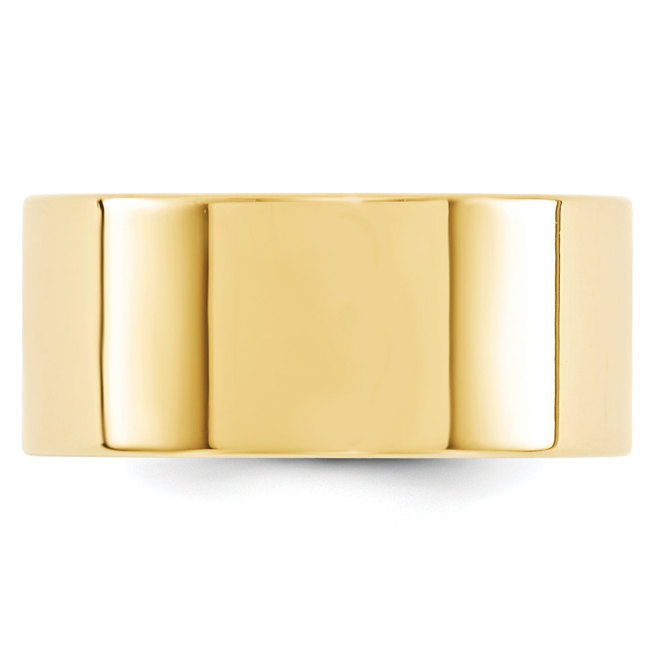 14k Yellow Gold 10mm Standard Weight Flat Comfort Fit Wedding Band Size 10