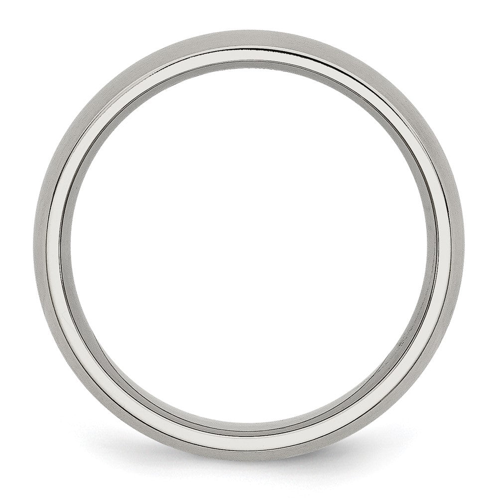 Stainless Steel Brushed 6mm Half Round Band Size - 11.5