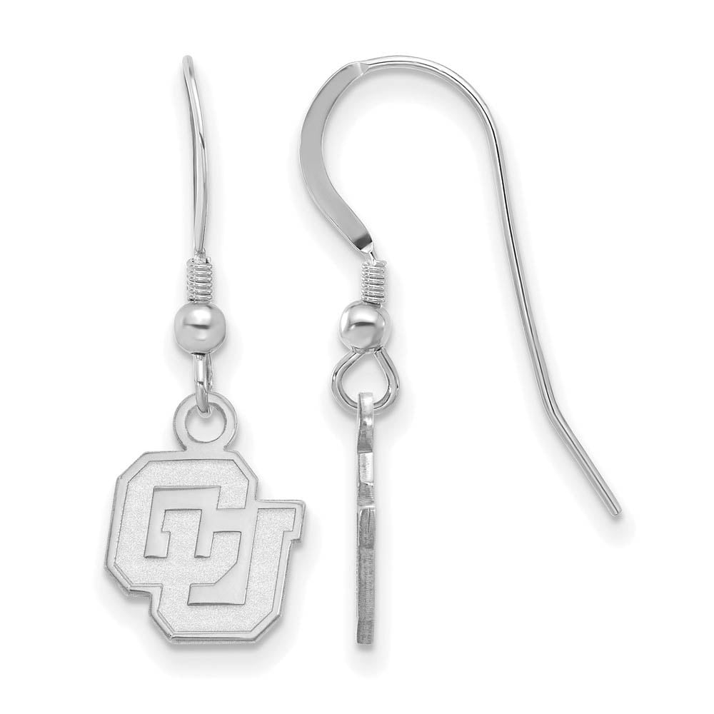 Sterling Silver LogoArt Official Licensed Collegiate University of Colorado (UC) XS Dangle Earrings
