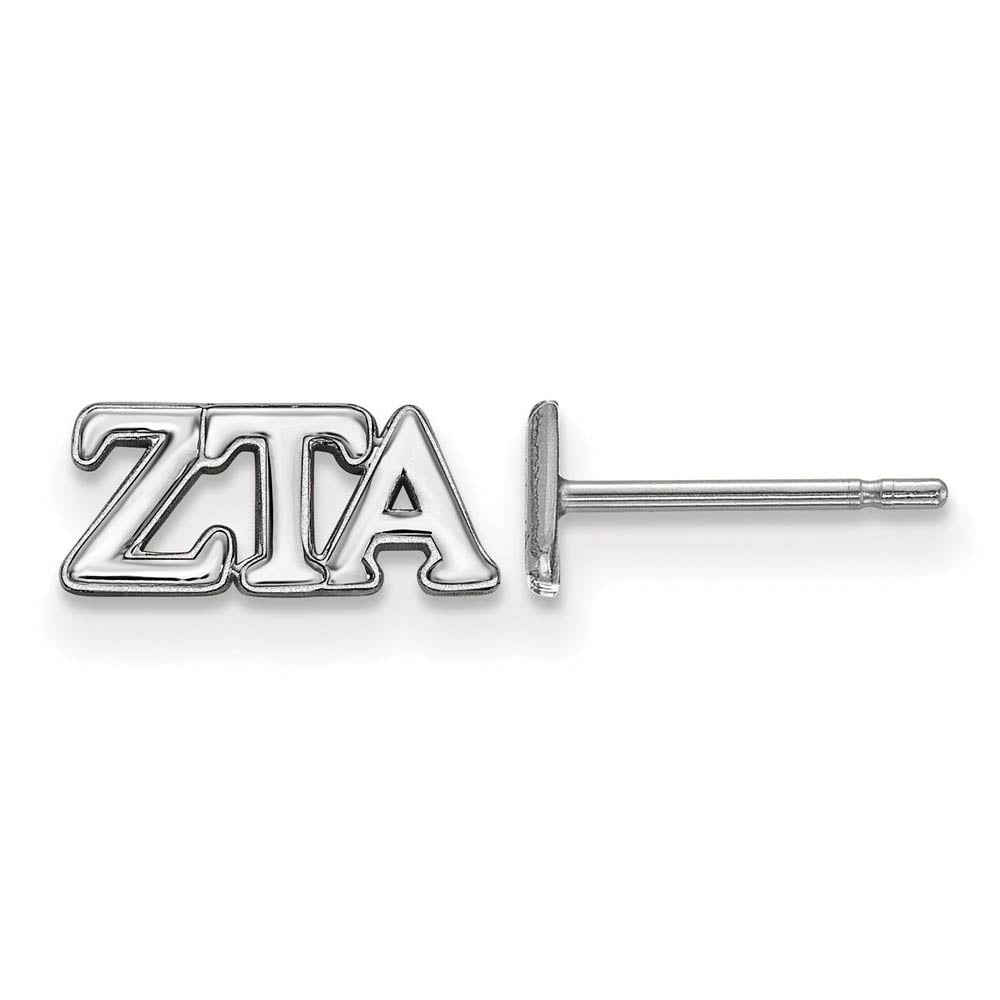Sterling Silver Official Licensed Greek Sororities Zeta Tau Alpha (ZTA) XS Post Earrings