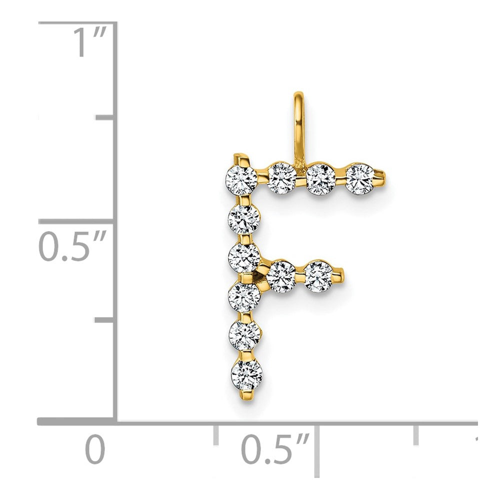 True Origin 14k 3/8 carat Lab Grown Diamond VS DEF Alphabet F Pendant