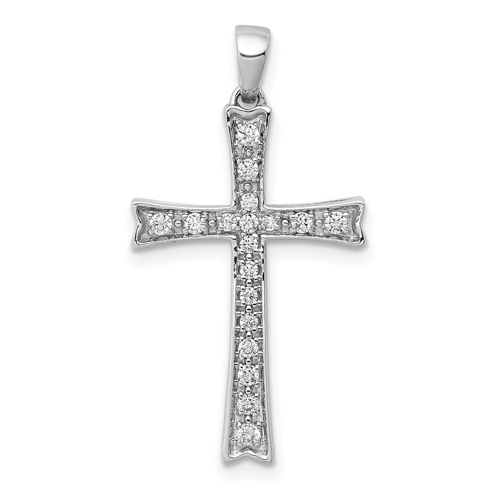 14k White Gold 1/5 carat Lab Grown Diamond VS/SI+ G+ Cross Pendant