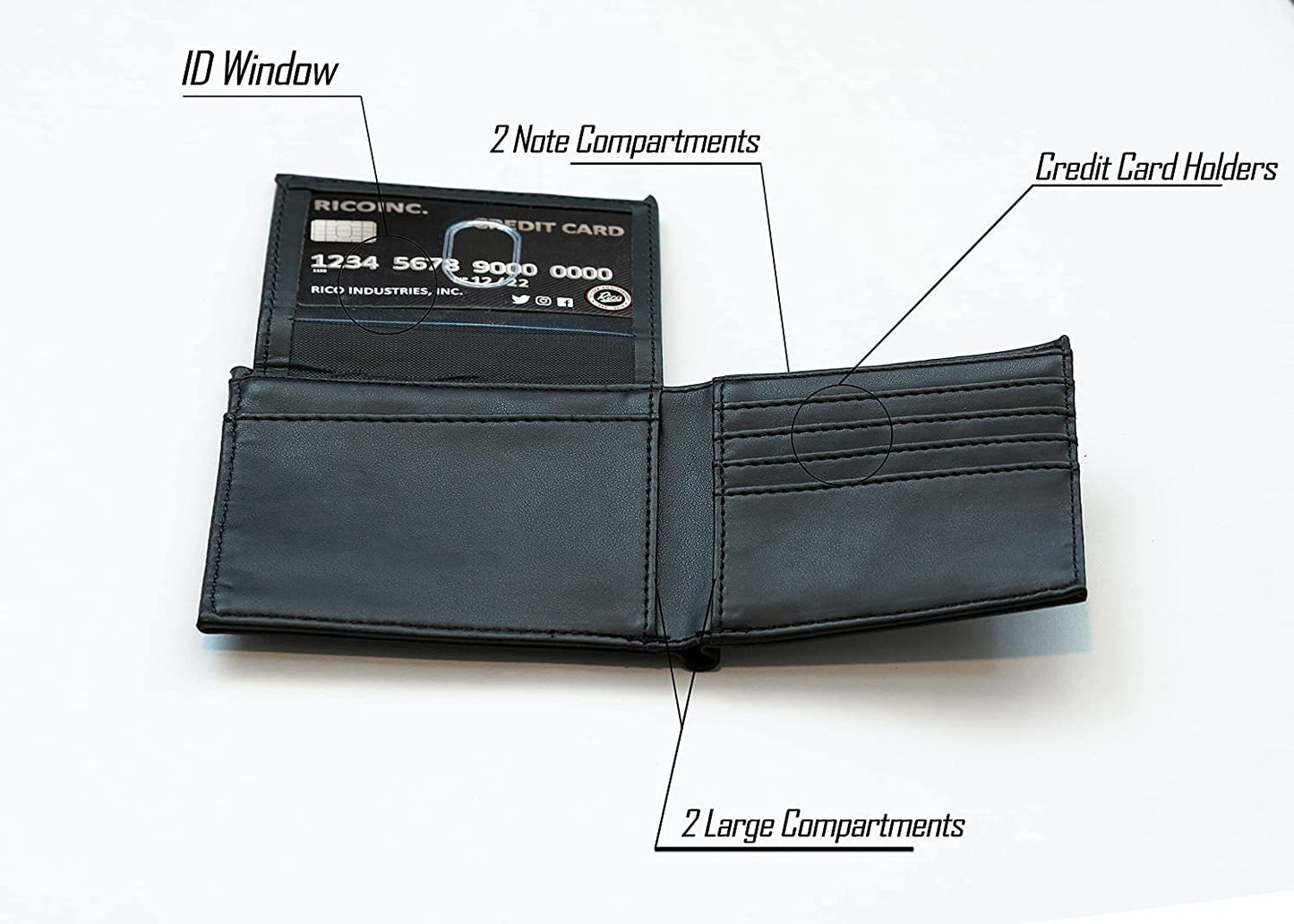 Arizona NHL Coyotes Laser Engraved Black Billfold Wallet