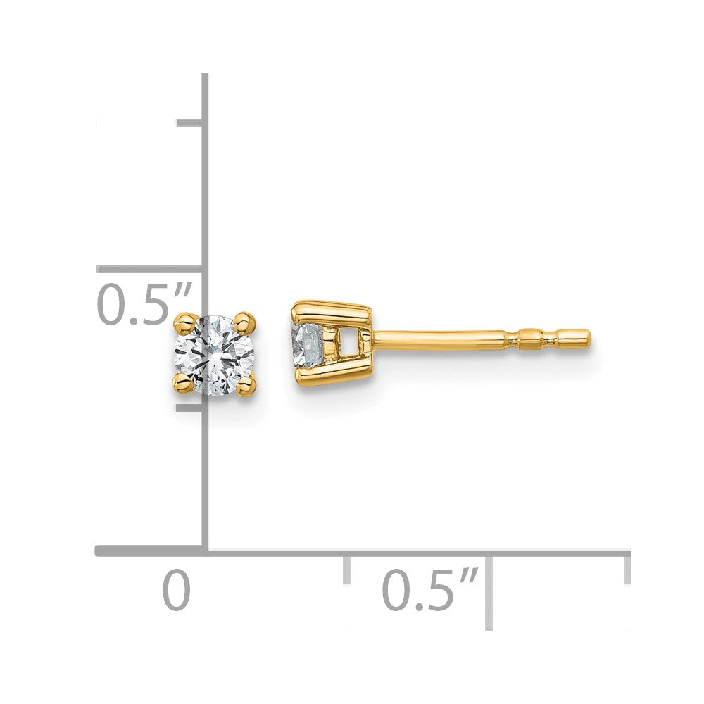 14k Yellow Gold 1/3 ctw Lab Grown Diamond VS/SI+ G+ Round 4 Prong Heavy Wt. Stud Earrings
