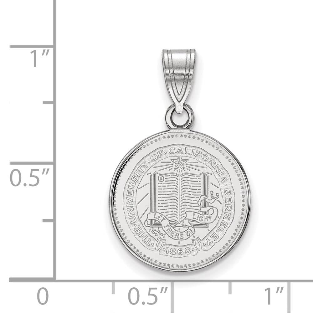 Sterling Silver LogoArt Official Licensed Collegiate University of California (UC) Berkeley Medium Crest Pendant