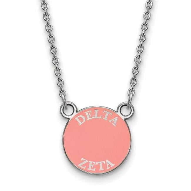 Sterling Silver 18in Official Licensed Greek Sororities Delta Zeta (??) XS Enamel Pendant w/Necklace