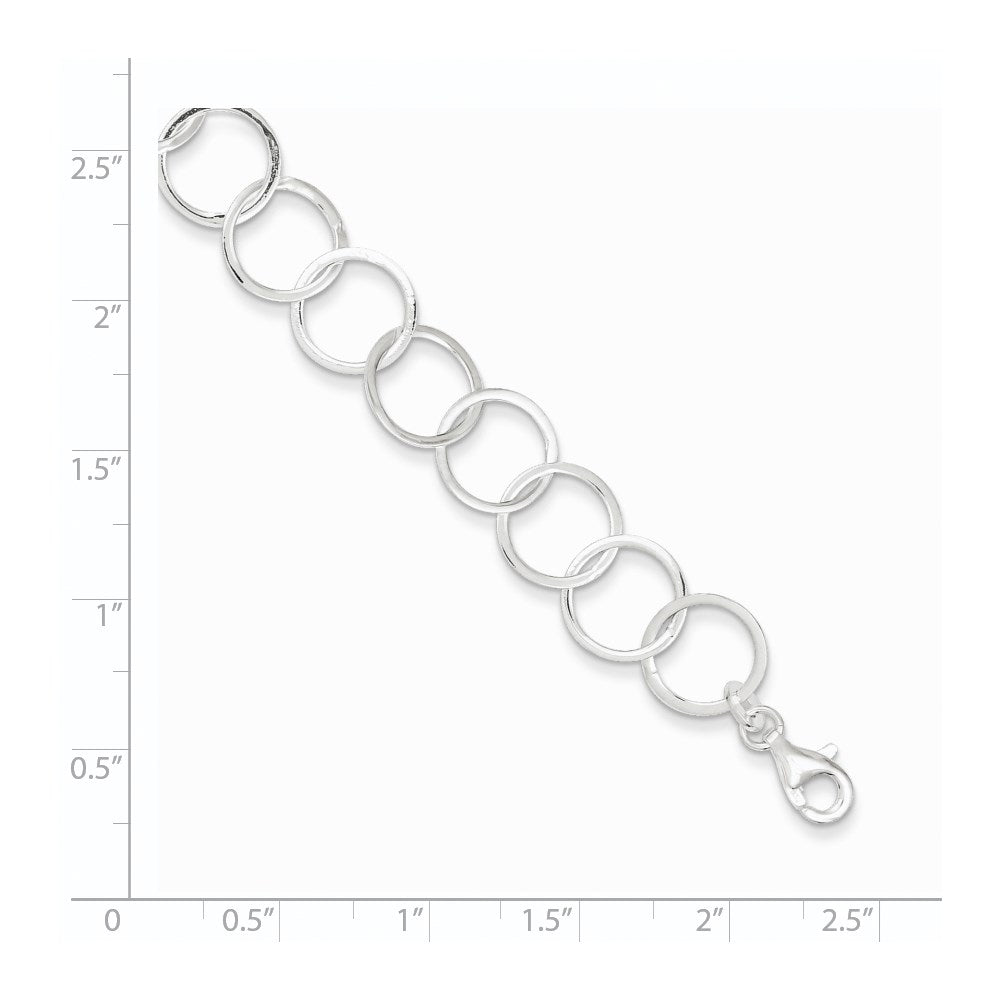 Sterling Silver Circle Bracelet 7.5 inches