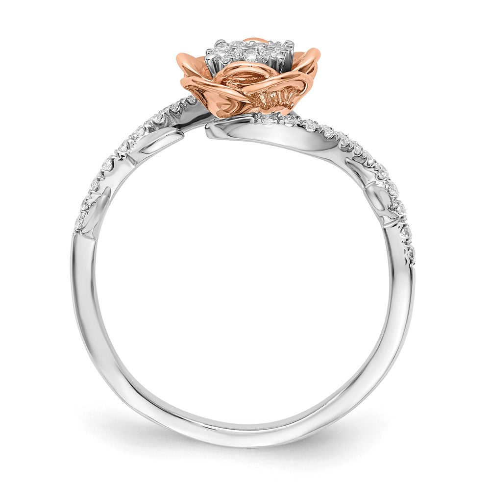10k WG & RG Diamond Rose Ring