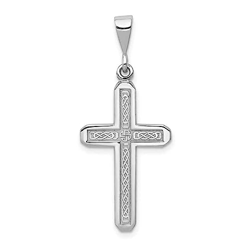 14k White Gold Cross Charm