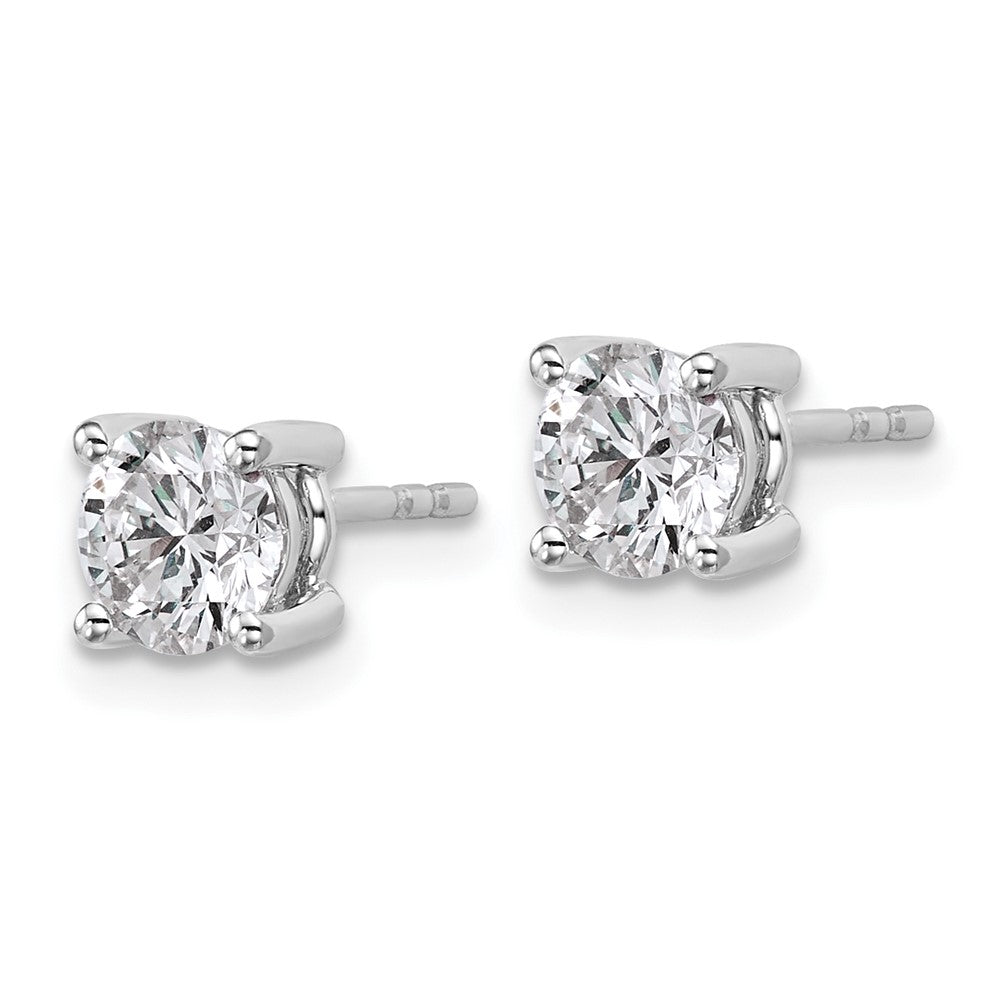 14k White Gold 1 3/8 ctw Lab Grown Diamond VS+ F+ Round 4 Prong Heavy Wt. Stud Earrings