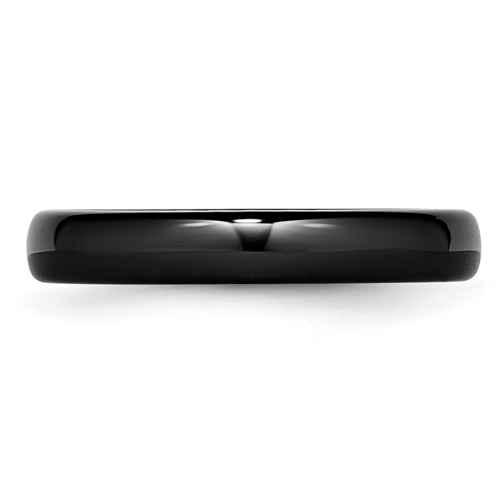 Ceramic Black 4mm Polished Band Size - 8