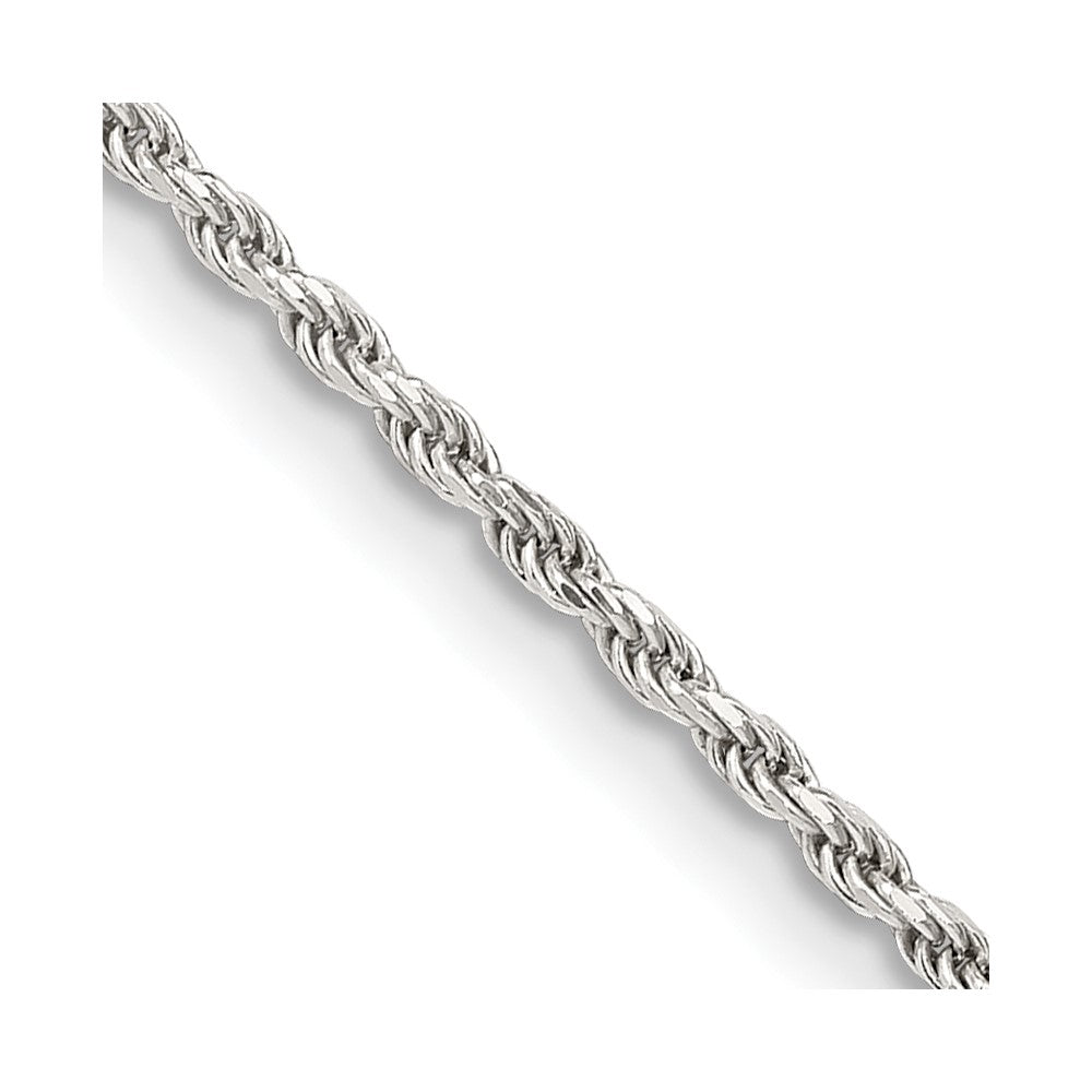Sterling Silver 1.7mm Diamond-cut Rope Chain 20 Inches