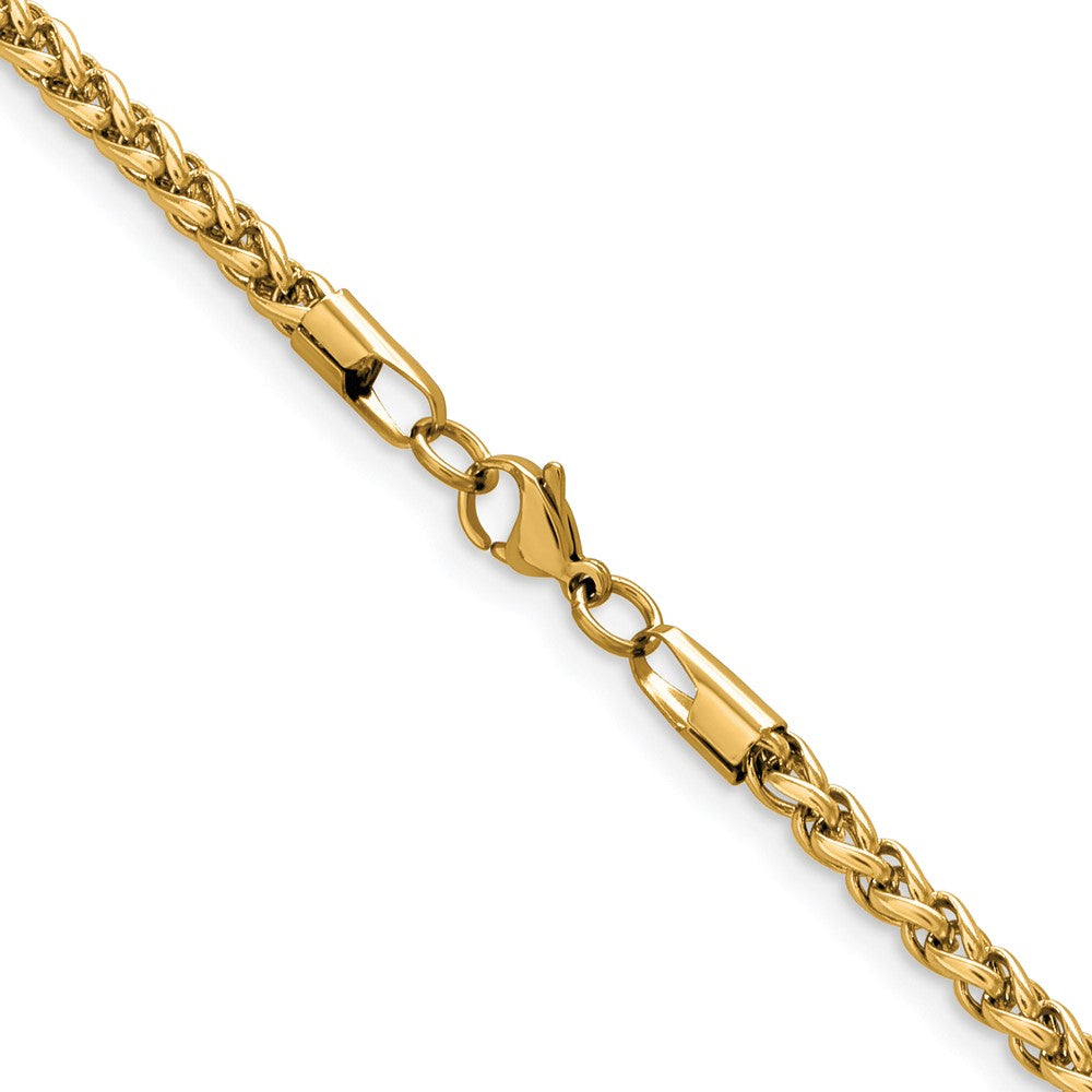 Chisel Stainless Steel Polished Yellow IP-plated 5mm 24 inch Wheat Chain