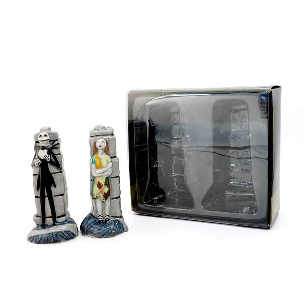 Enesco Disney Jack and Sally Salt and Pepper Shaker Set, 2 Pieces 4.1in H