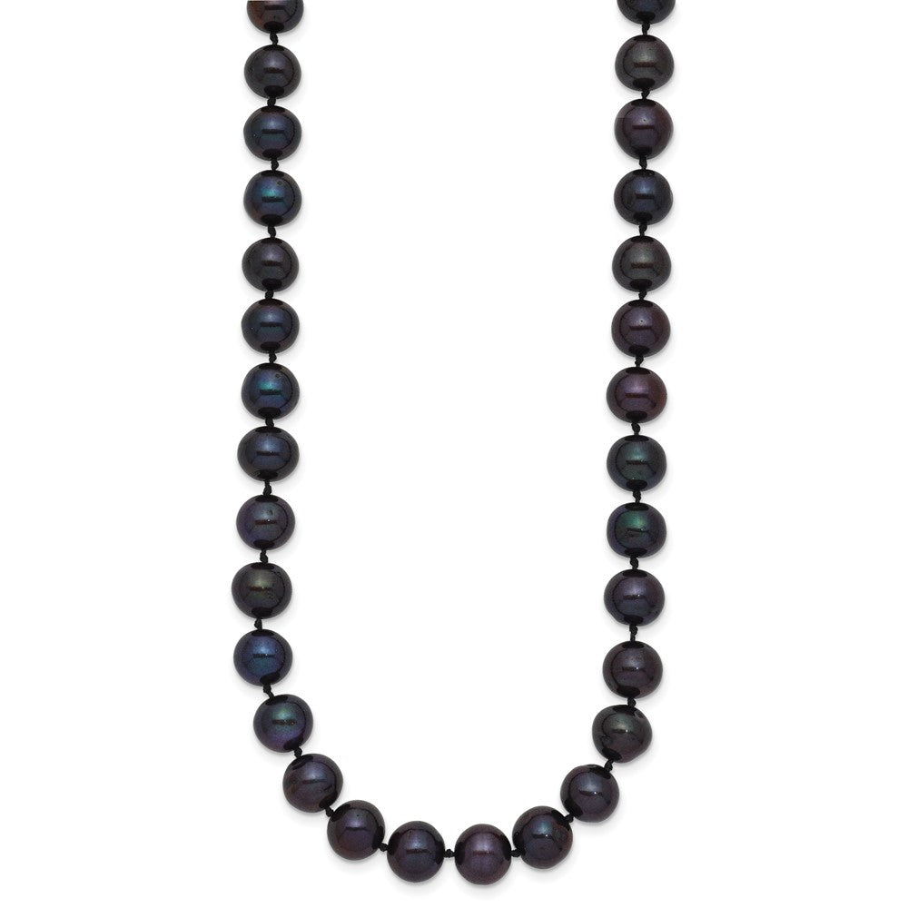 14k 7-8mm Black Near-Round Freshwater Cultured Pearl 18 inch Necklace