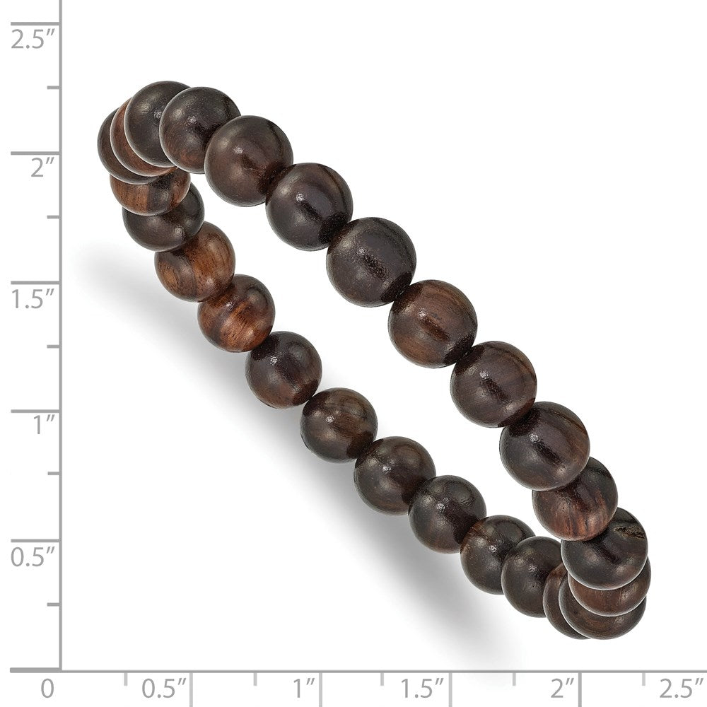 Stretch Bed Red Sandalwood Bracelet 6.75 inches