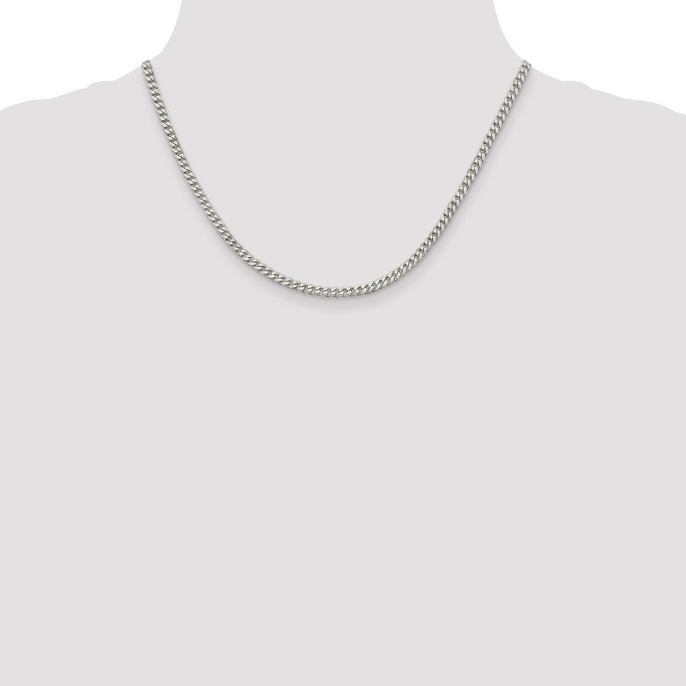 Sterling Silver Rhodium-plated 3.5mm Curb Chain 18 Inches