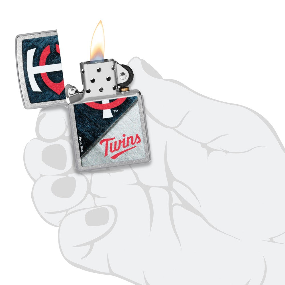 Zippo Street Chrome Minnesota Twins Color Image MLB Lighter