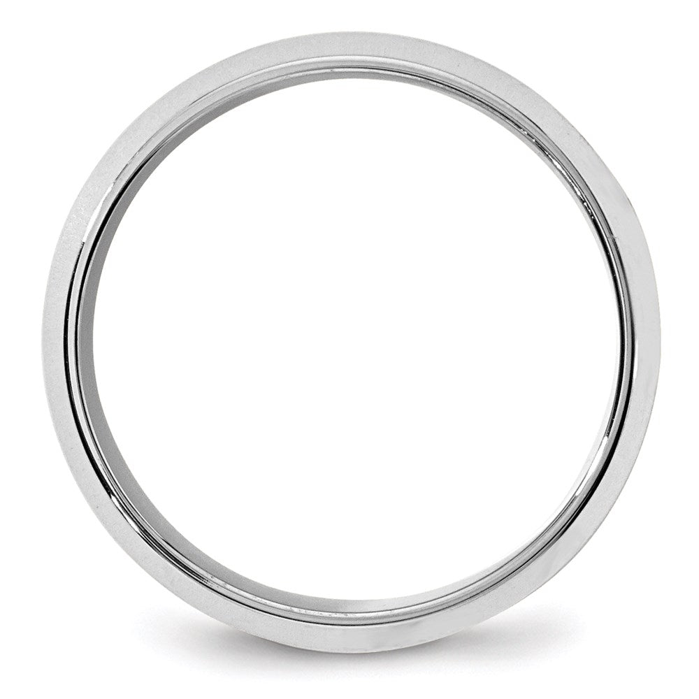 10k White Gold 8mm Beveled Edge Comfort Fit Wedding Band Size 10
