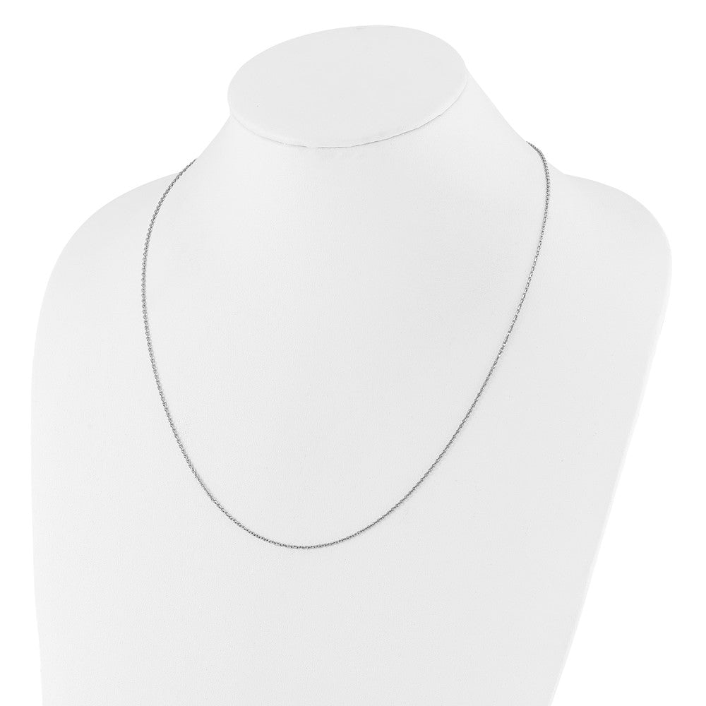 Sterling Silver RH-plated Adjustable 1.75mm Cable Chain