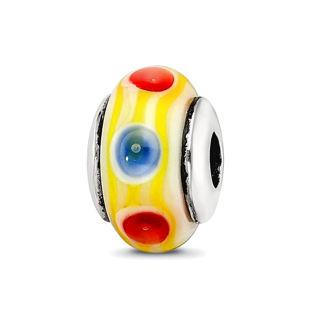 Reflection Beads QRS822 Sterling Silver Kids Yellow Hand-Blown Glass Bead