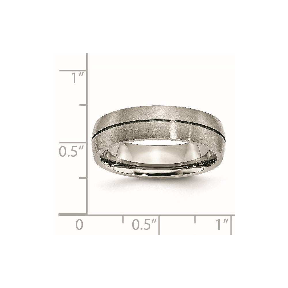 Titanium Satin 6mm Grooved Band Size - 12.5
