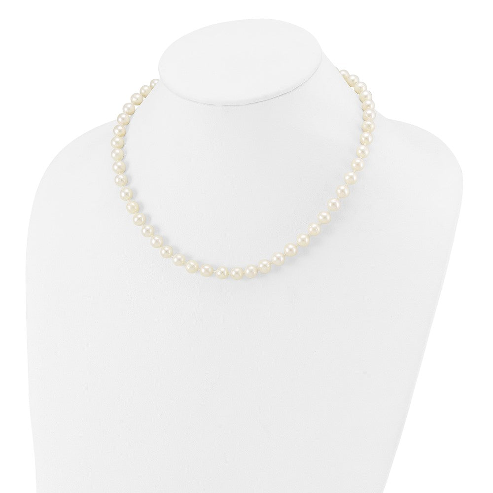 10k 7-8mm White Near-Round Freshwater Cultured Pearl 16 inch Necklace