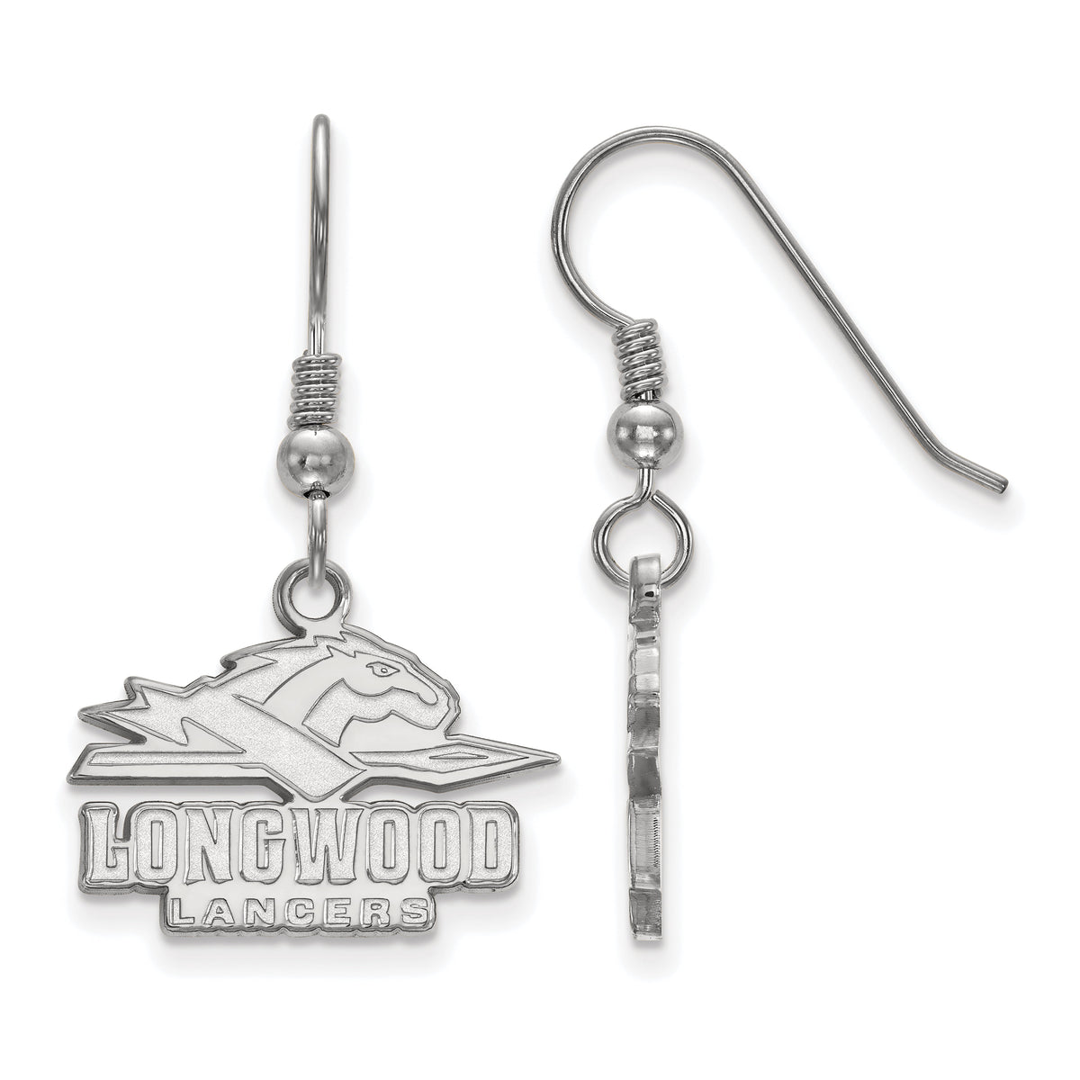 Sterling Silver Official Licensed Collegiate Longwood University (LU) Small Dangle Earrings