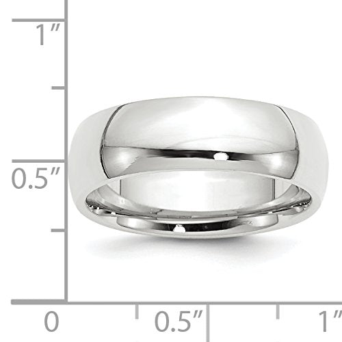 10k White Gold 7mm Standard Weight Comfort Fit Wedding Band Size 13.5