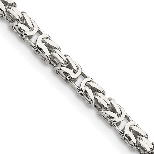 Sterling Silver 2.5mm Byzantine Chain 26 Inches