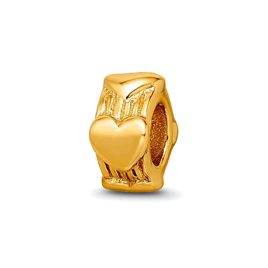 Sterling Silver Gold-plated Reflections Heart Bead
