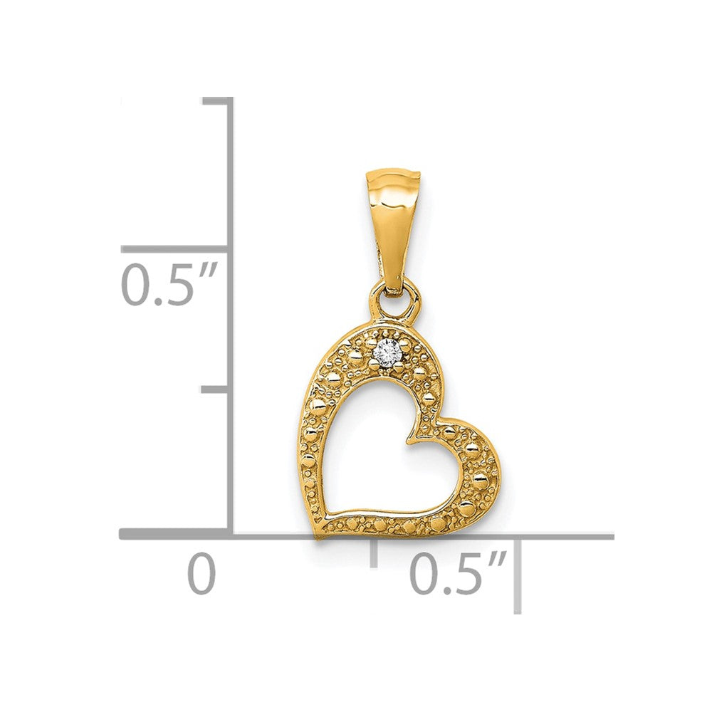 10K  .01ct. Diamond Heart Pendant