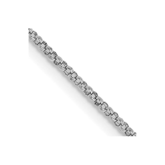 14K White Gold 16 inch 1.15mm Rolo with Lobster Clasp Pendant Chain