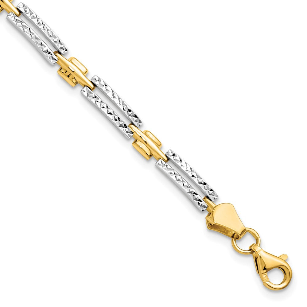 14K w/Rhodium D/C Bracelet 7  inches