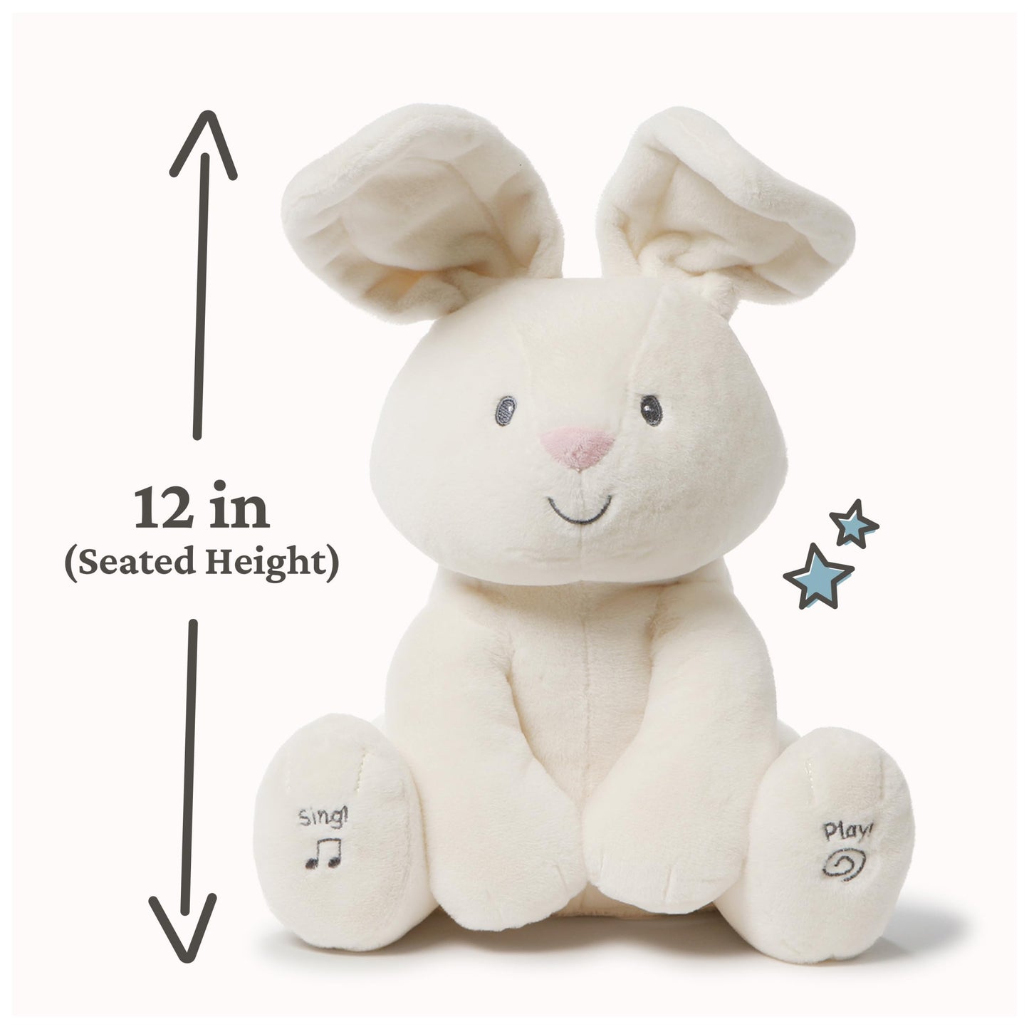 Baby GUND Flora The Bunny Animated Plush Stuffed Animal Toy, Cream, 12"
